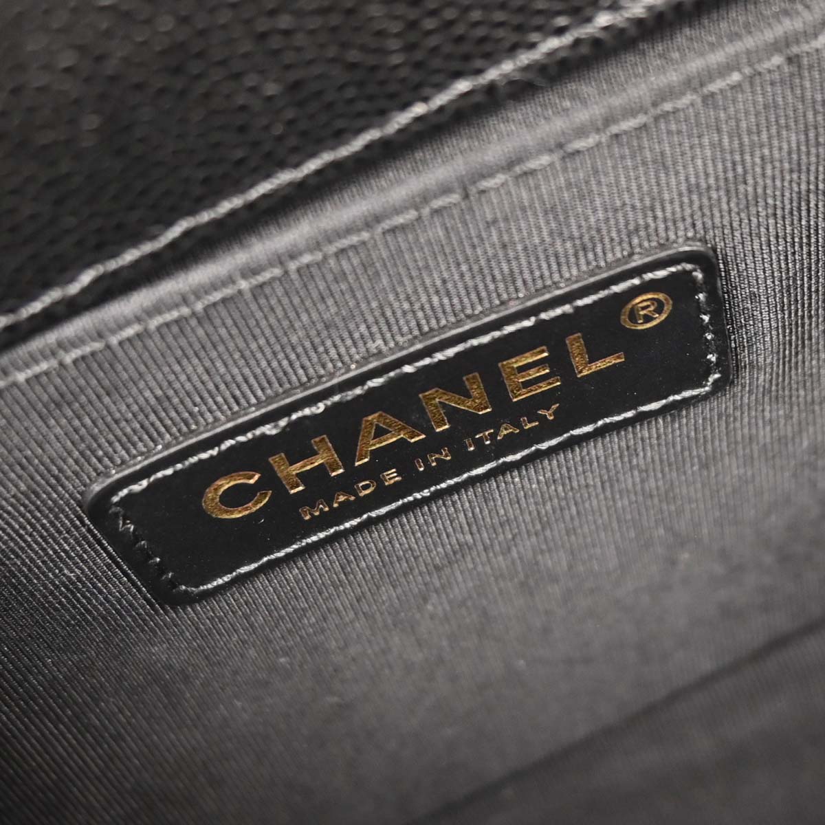 Boy Chanel Black Caviar Chevron Medium Shoulder Bag