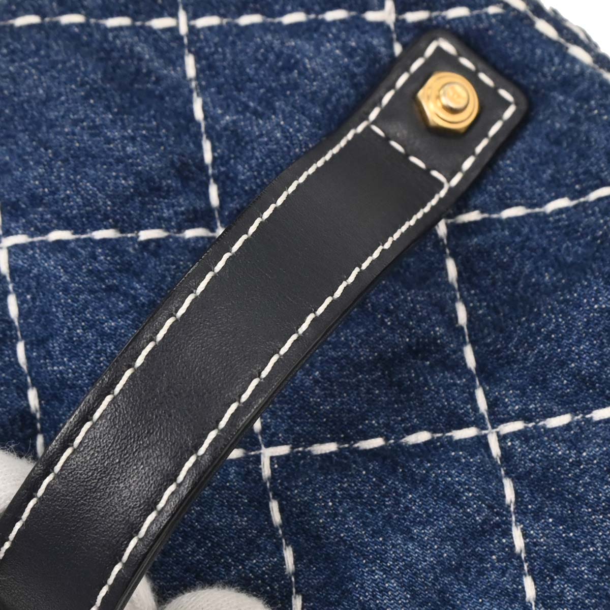 Chanel Blue Denim Vanity 2way Shoulder Handbag