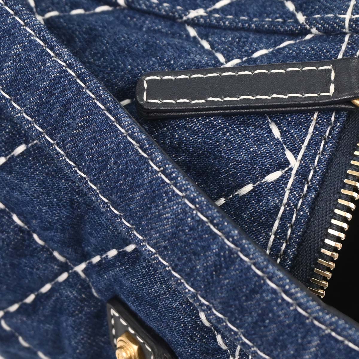 Chanel Blue Denim Vanity 2way Shoulder Handbag