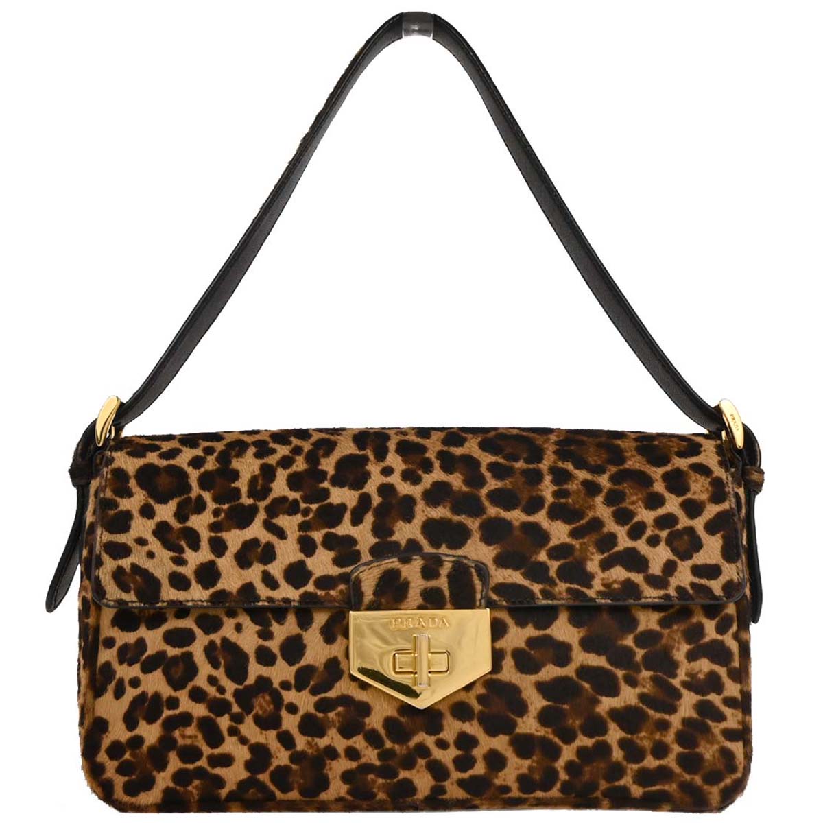 Prada * Brown Pony Hair Leopard Print Handbag