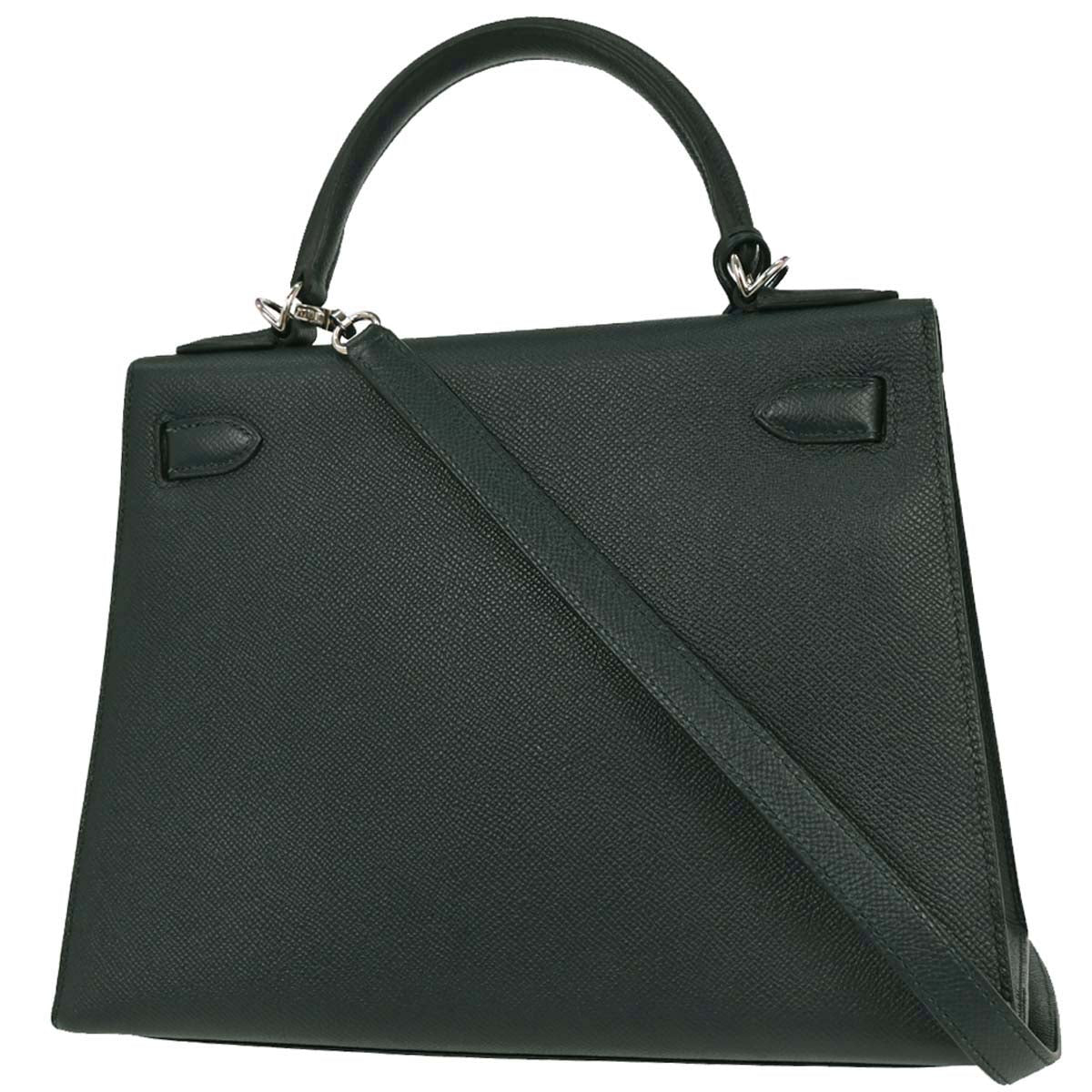 Hermes Vert Cypres Epsom Kelly 28 Sellier 2way Shoulder Handbag