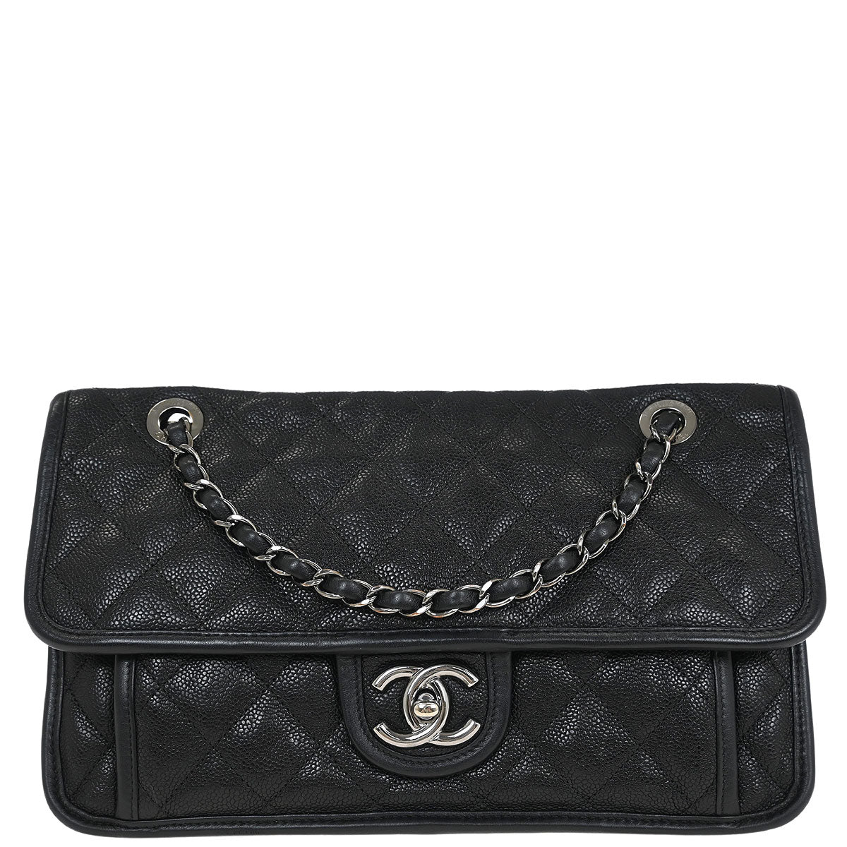 Chanel 2014-2015 Black Caviar French Riviera Shoulder Bag