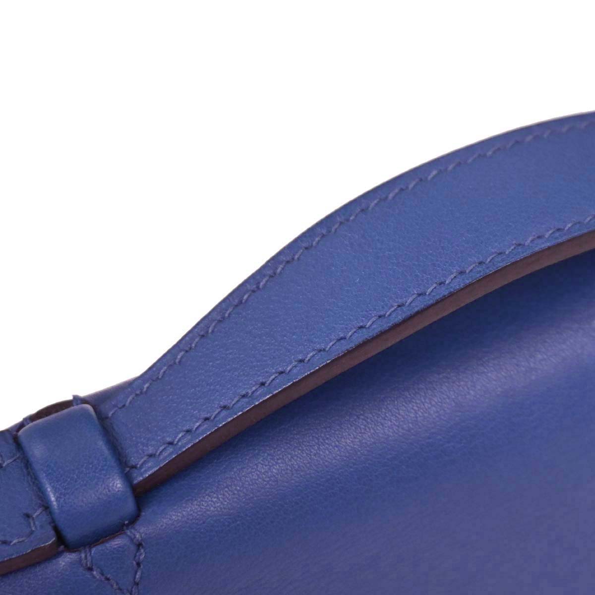 Hermes Blue Electric Swift Kelly Pochette Handbag