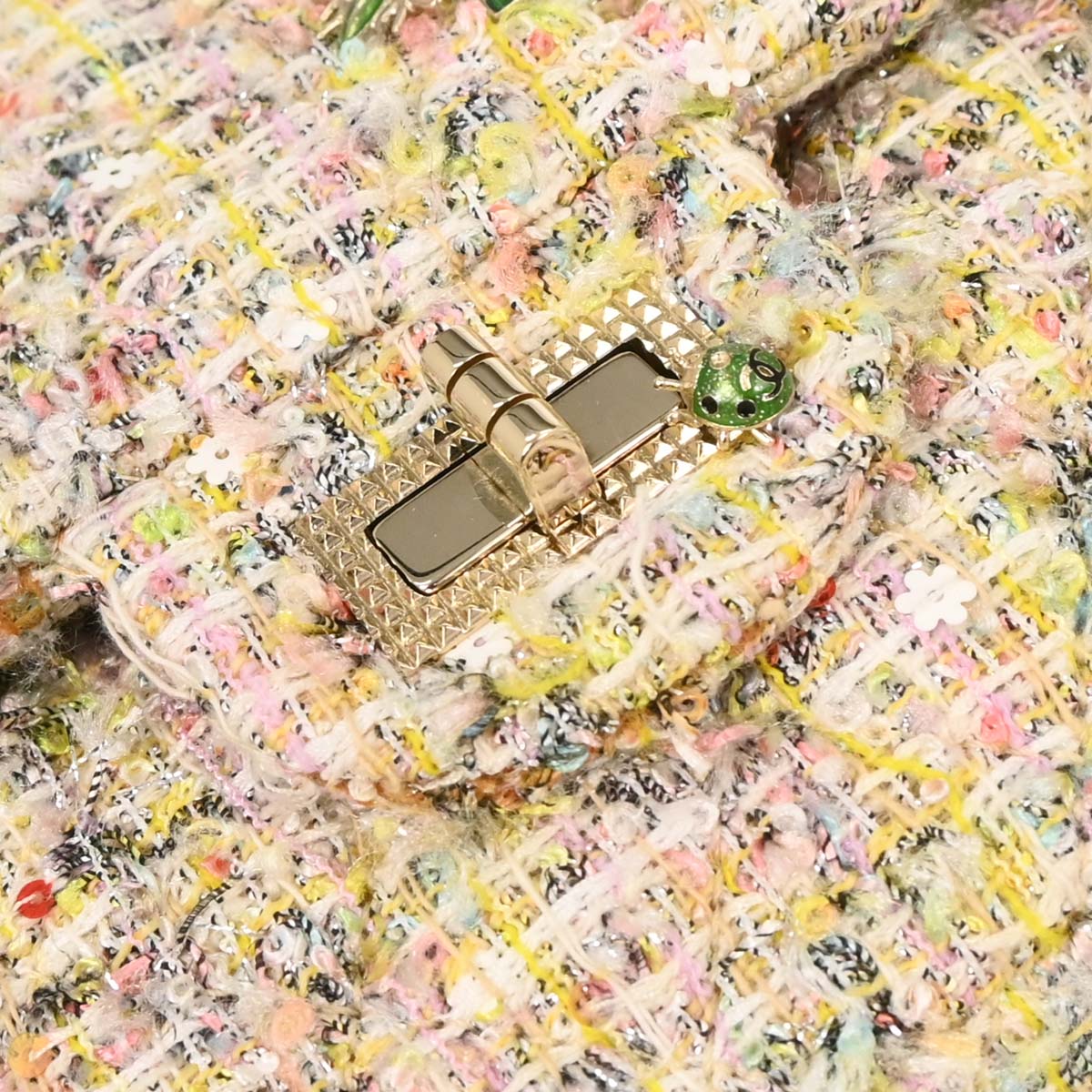 Chanel Light Pink Tweed 2.55 Medium Classic Double Flap Shoulder Bag