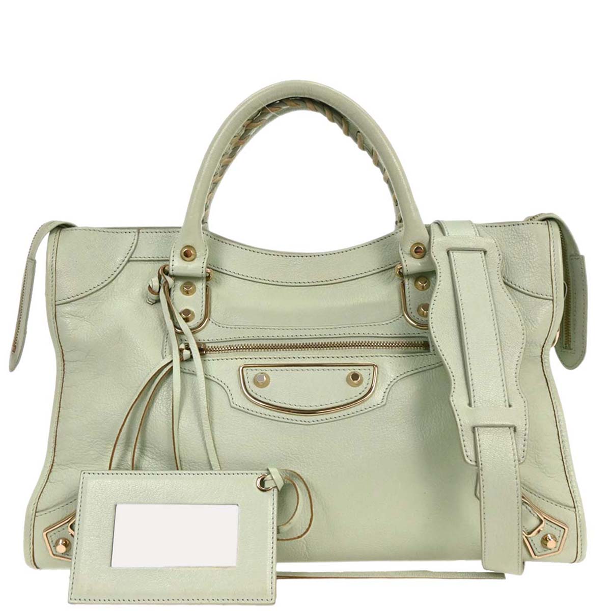 Balenciaga Light Green City Medium 2way Shoulder Handbag