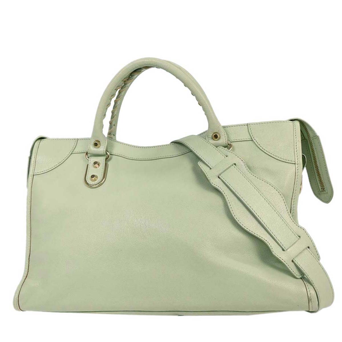 Balenciaga Light Green City Medium 2way Shoulder Handbag