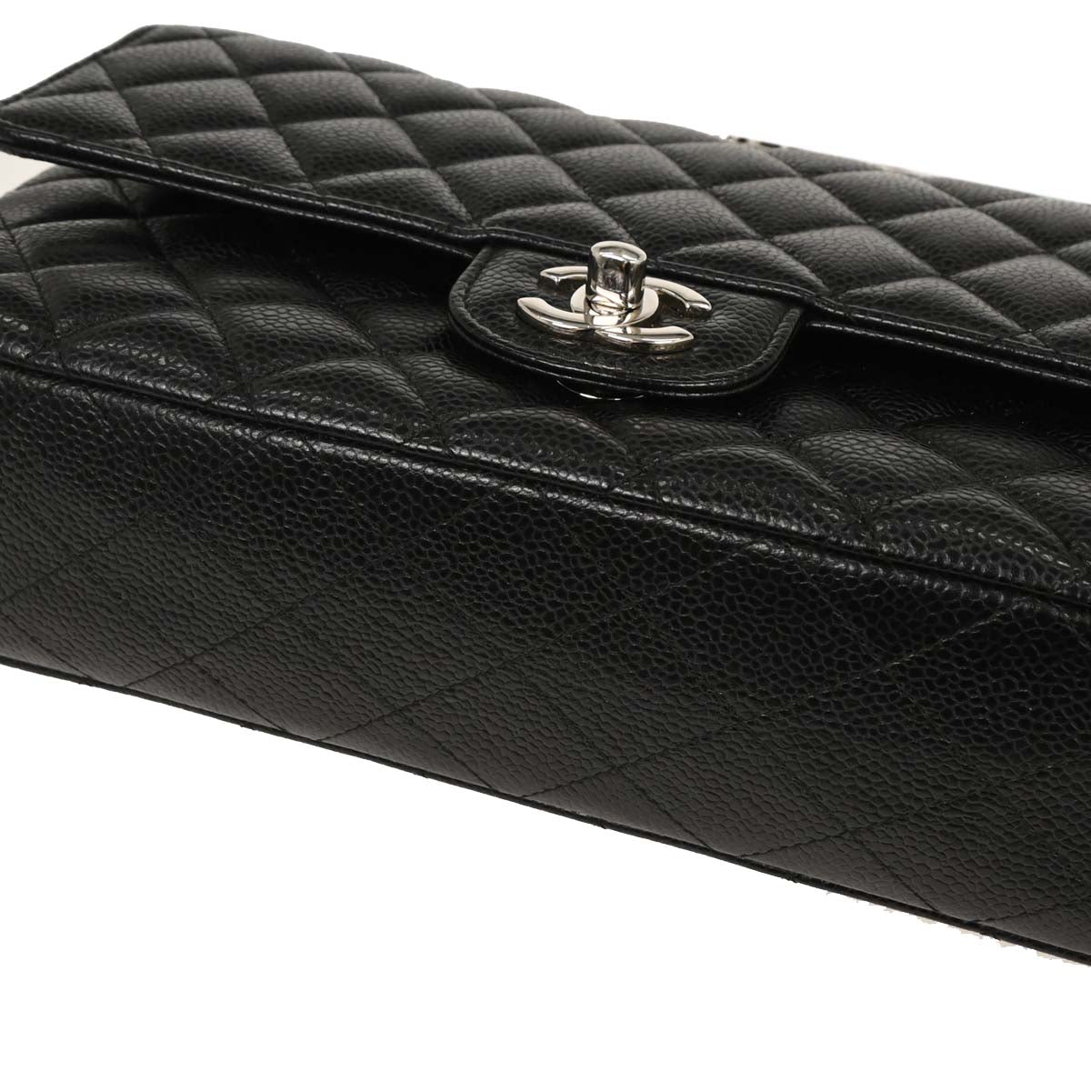 Chanel Black Caviar Medium Classic Double Flap Shoulder Bag