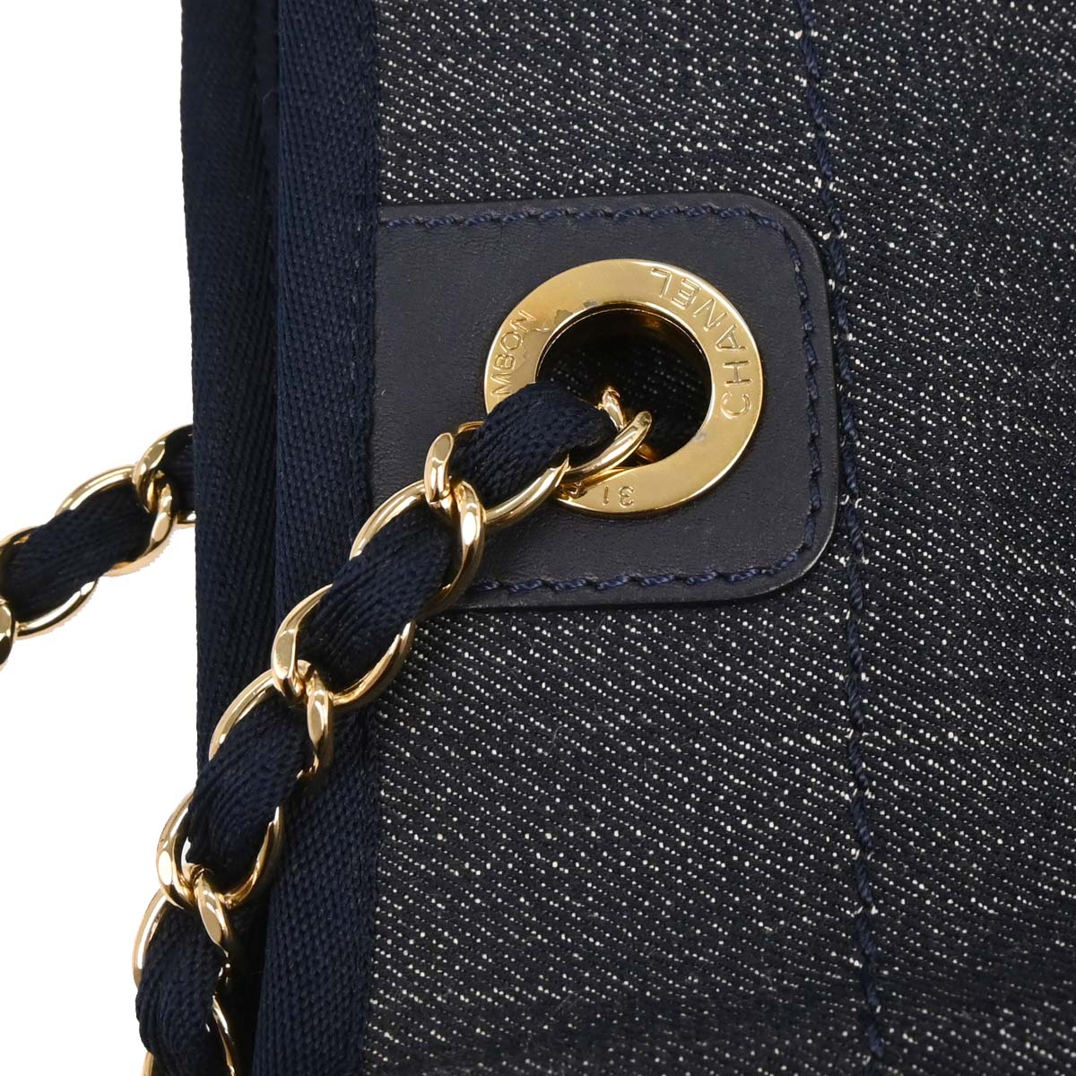 Chanel 2012-2013 Navy Denim Small Deauville Tote Handbag