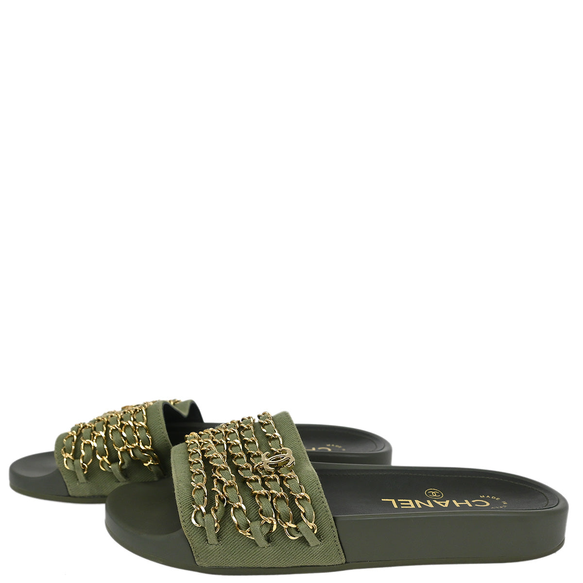 Chanel *Dark Green Shoes Sandals #36