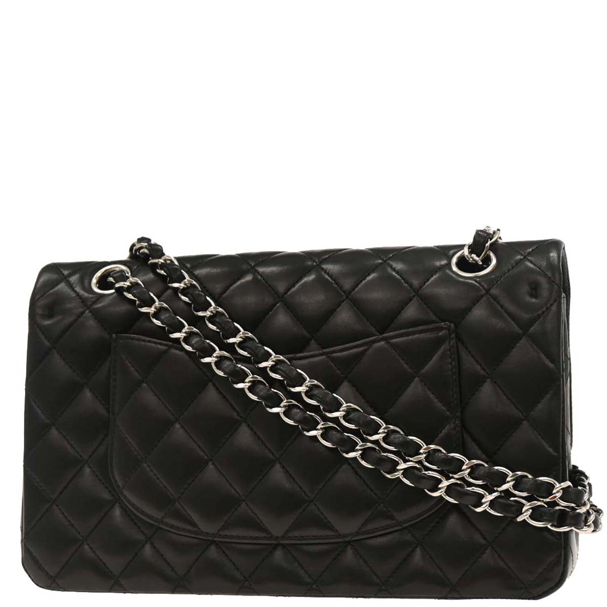 Chanel 2014 Black Lambskin Medium Classic Double Flap Shoulder Bag