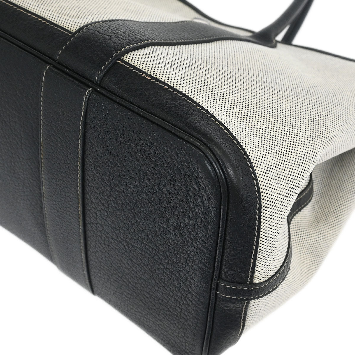 Hermes Black Toile H Buffalo Garden Party 36 PM Tote Bag