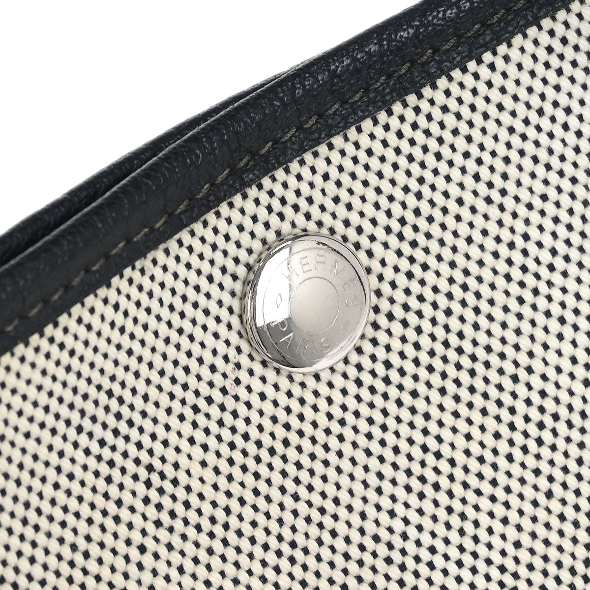 Hermes Black Toile H Buffalo Garden Party 36 PM Tote Bag