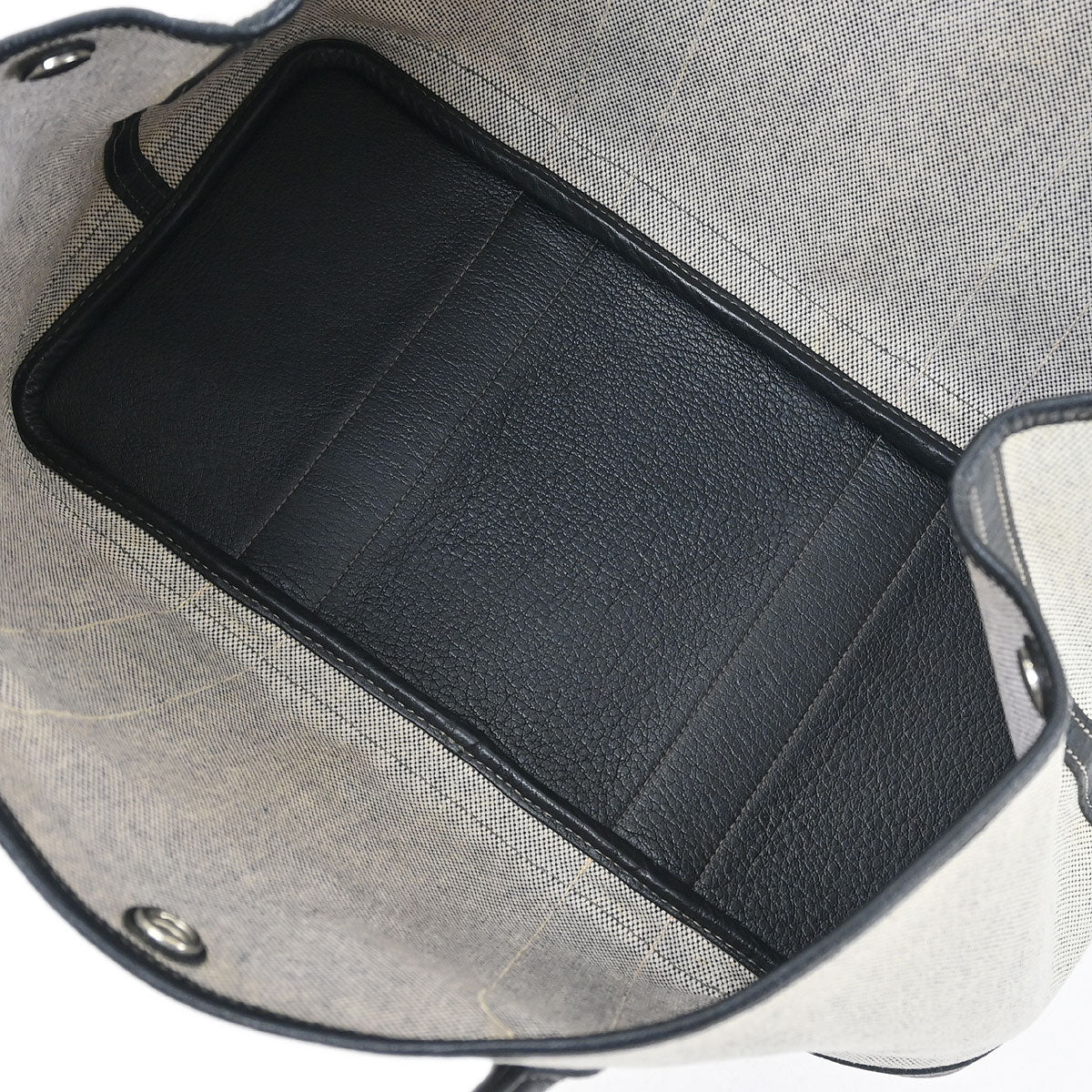 Hermes Black Toile H Buffalo Garden Party 36 PM Tote Bag