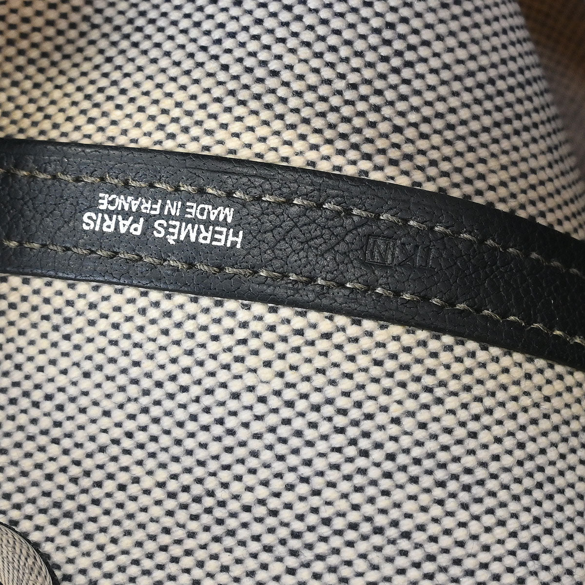 Hermes Black Toile H Buffalo Garden Party 36 PM Tote Bag