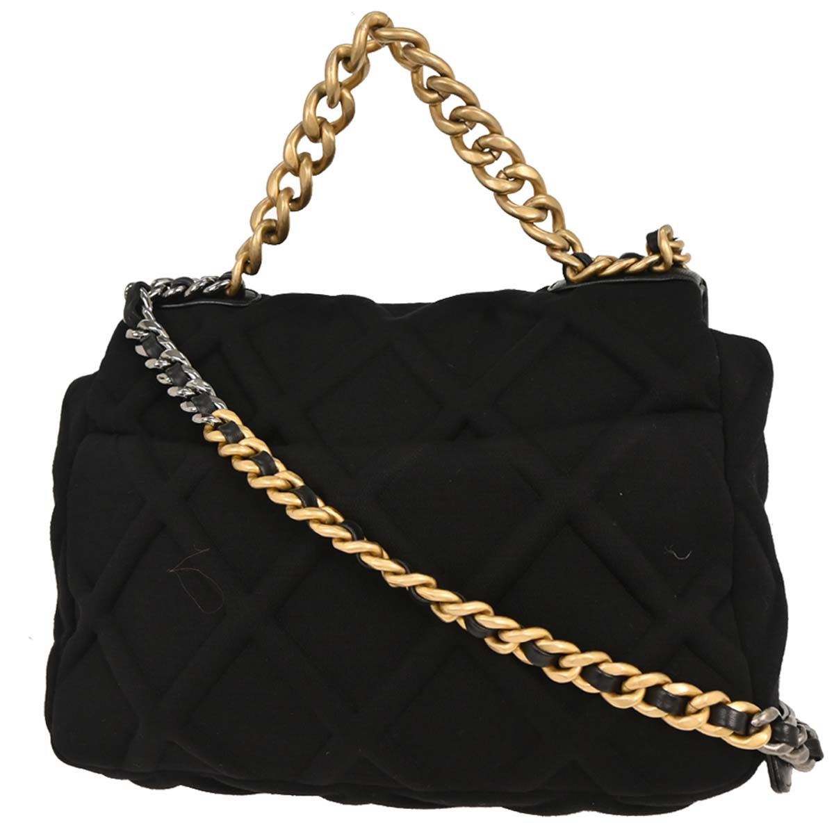 Chanel 2019 Black Cotton 19 2way Shoulder Handbag