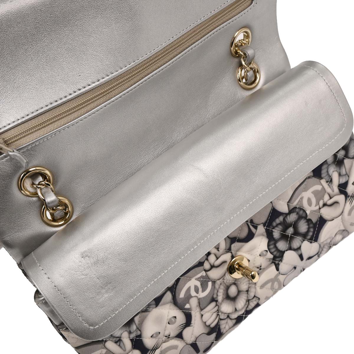 Chanel 2017 Navy Nylon Medium Classic Double Flap Shoulder Bag