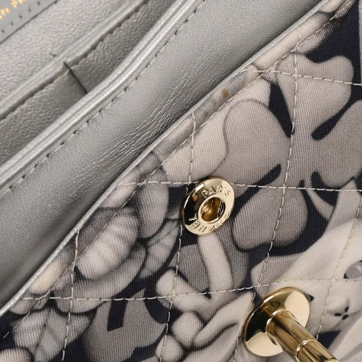 Chanel 2017 Navy Nylon Medium Classic Double Flap Shoulder Bag