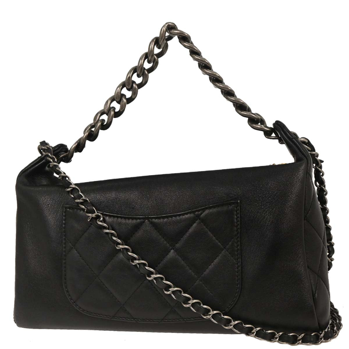 Chanel Black Calfskin Signature 2way Shoulder Handbag