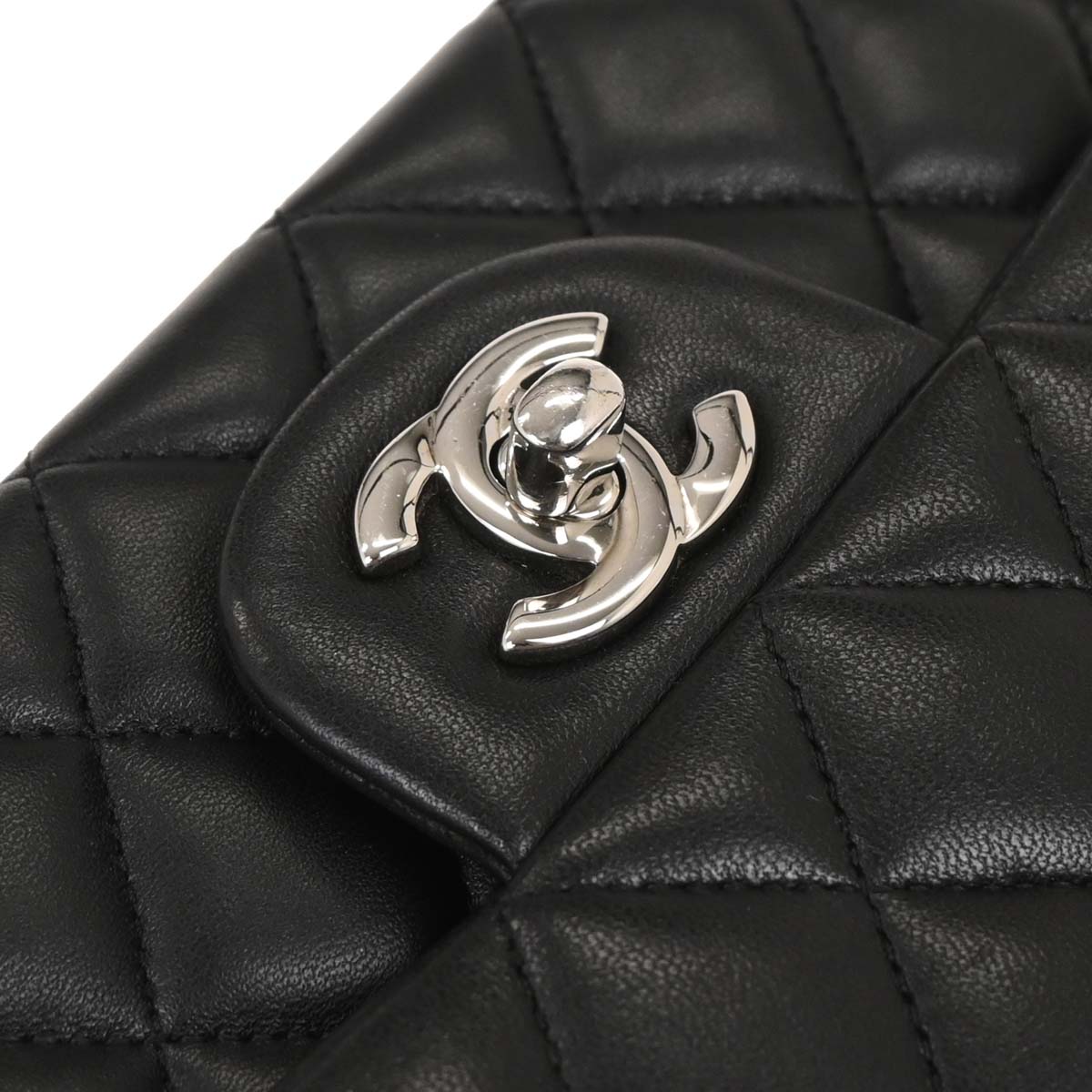 Chanel 2016-2017 Black Lambskin Medium Classic Double Flap Shoulder Bag