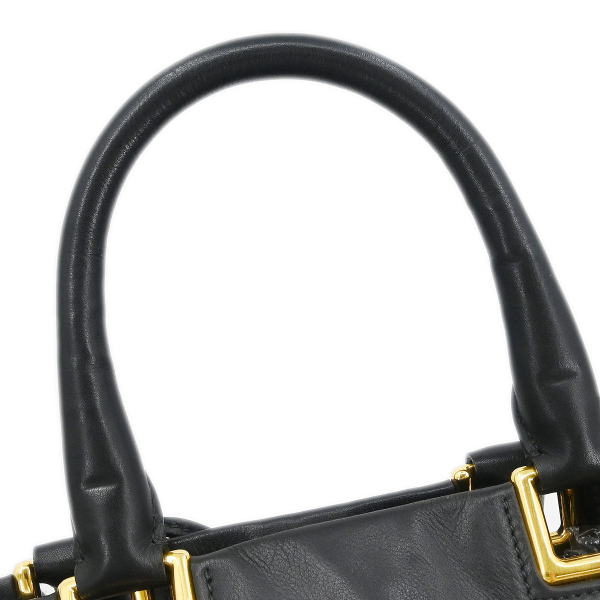 Prada Black Leather 2way Shoulder Handbag