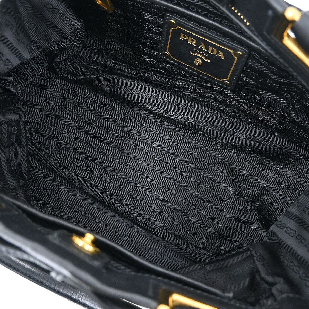 Prada Black Leather 2way Shoulder Handbag