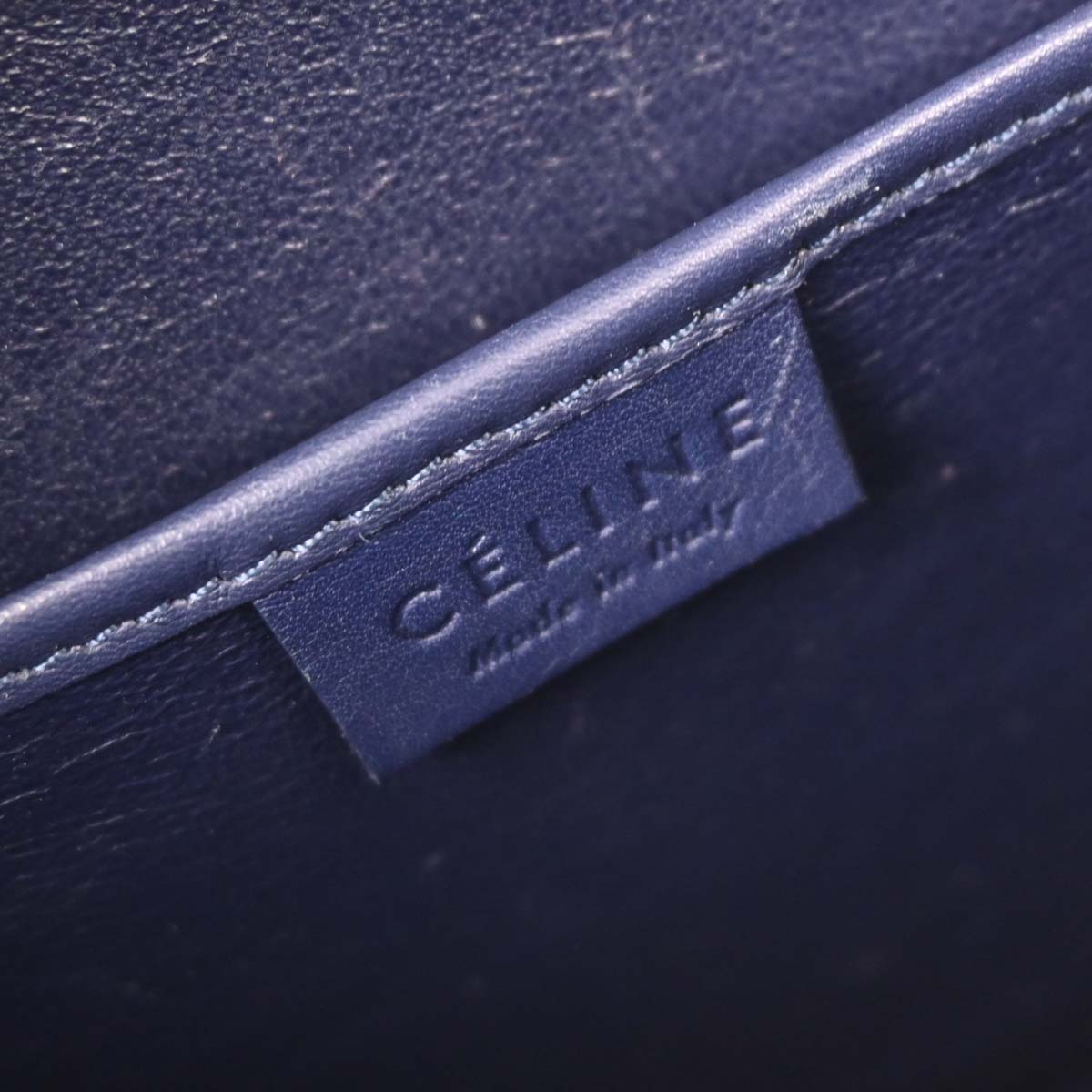 Celine Navy Leather Nano Luggage 2way Shoulder Tote Bag