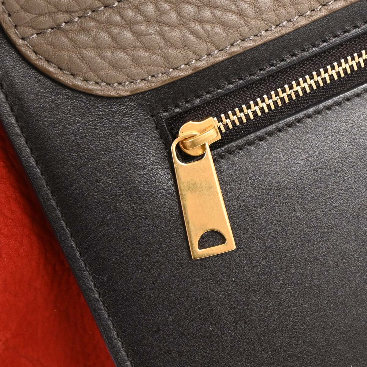 Celine Black Red Brown Leather Trapeze 2way Shoulder Handbag