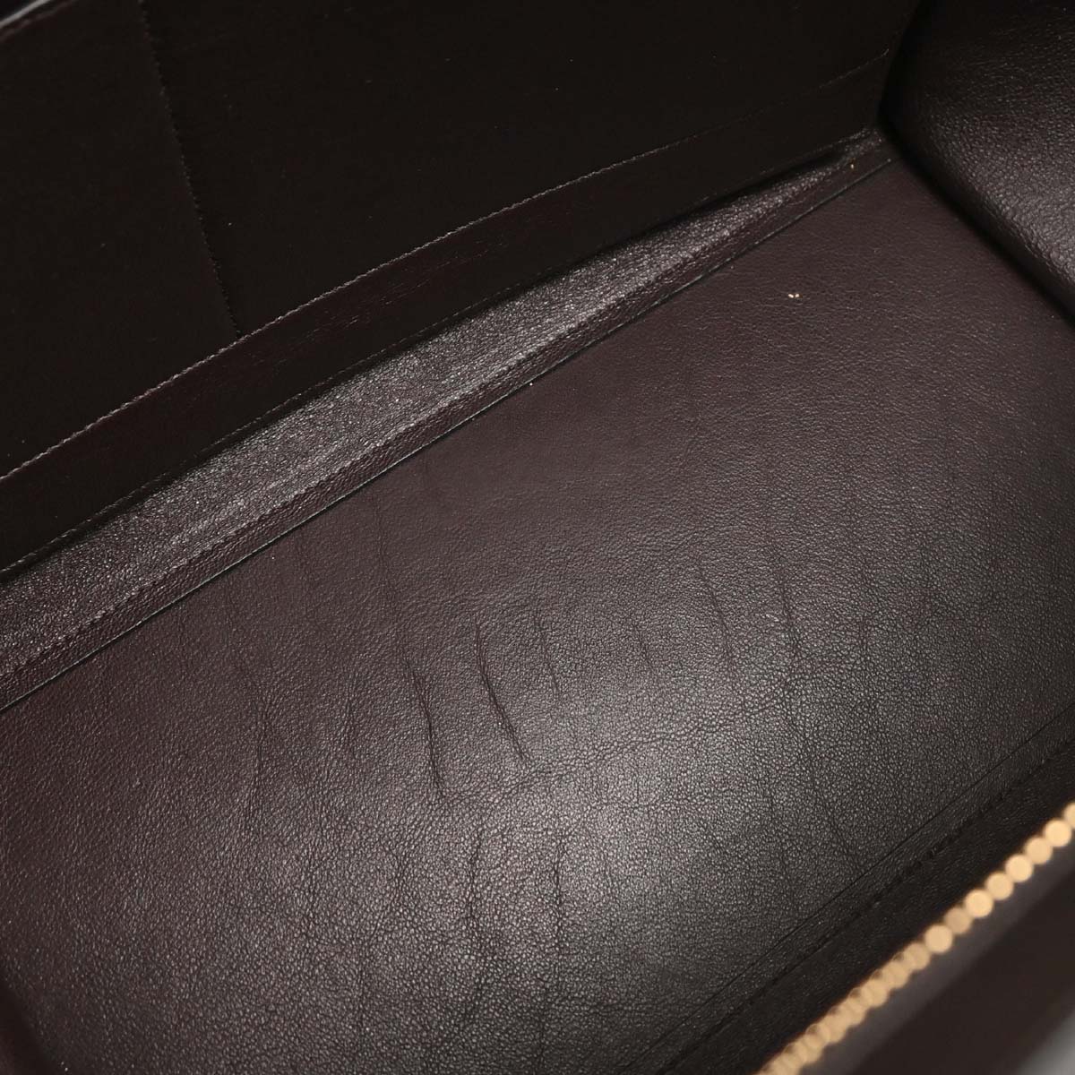 Celine Black Red Brown Leather Trapeze 2way Shoulder Handbag