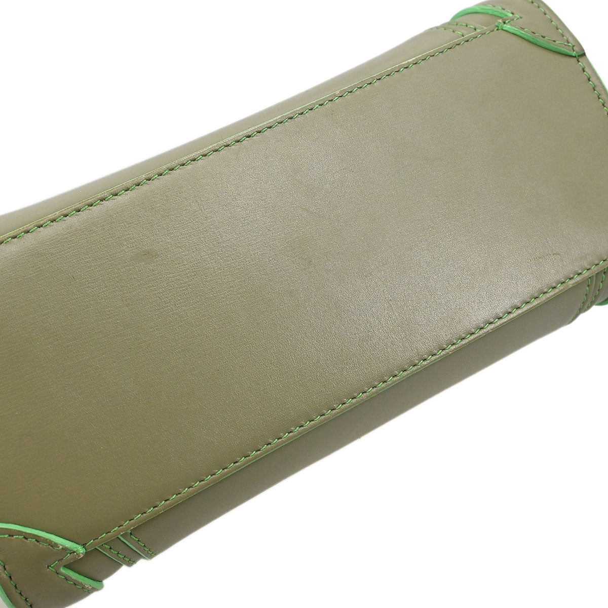 Celine Green Leather Nano Luggage 2way Shoulder Tote Bag
