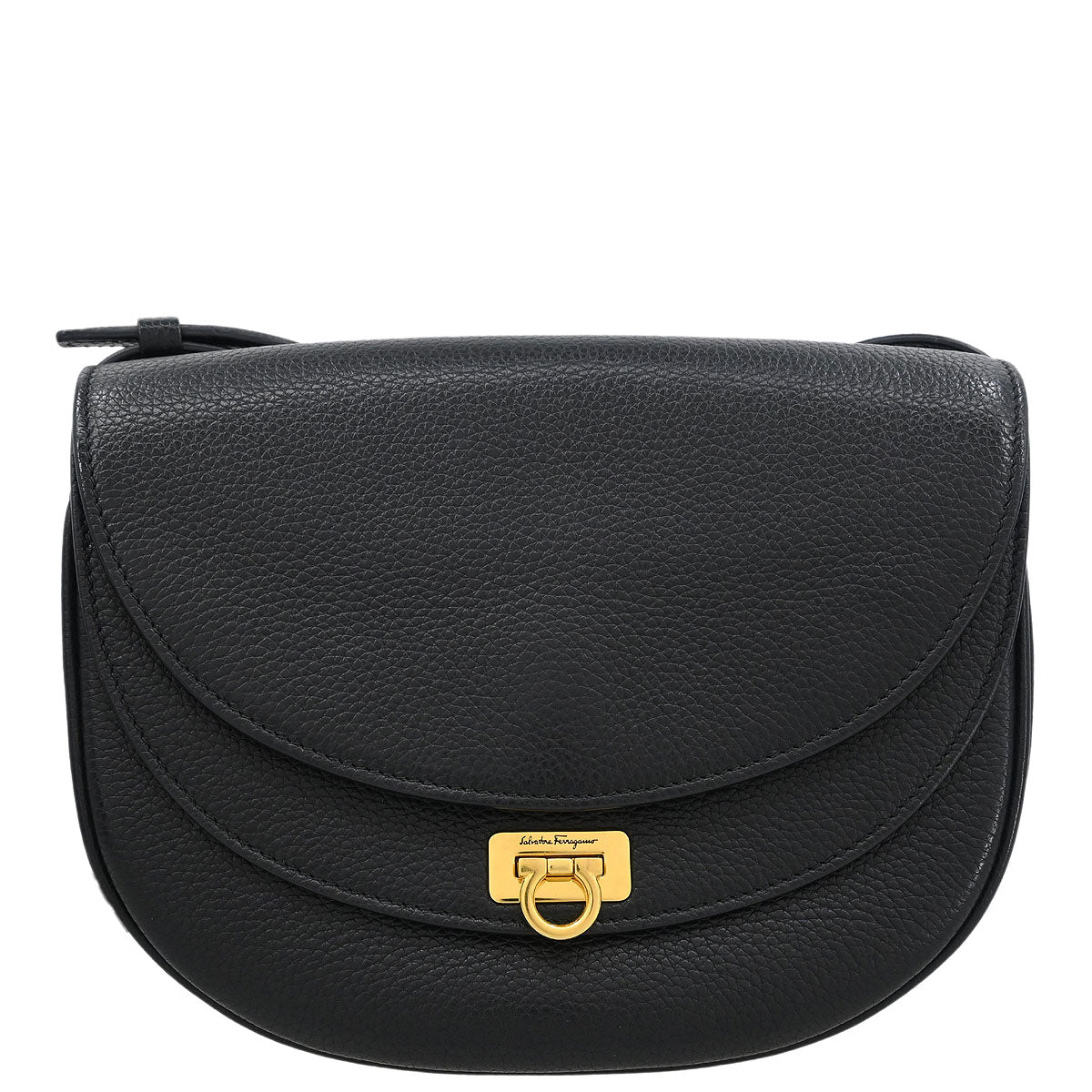 Salvatore Ferragamo Black Gancini Shoulder Bag