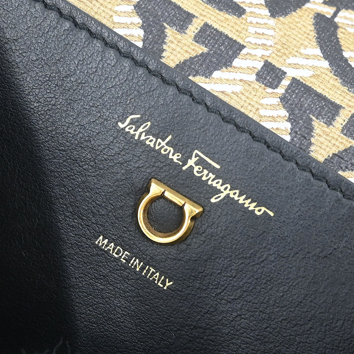 Salvatore Ferragamo Black Gancini Shoulder Bag