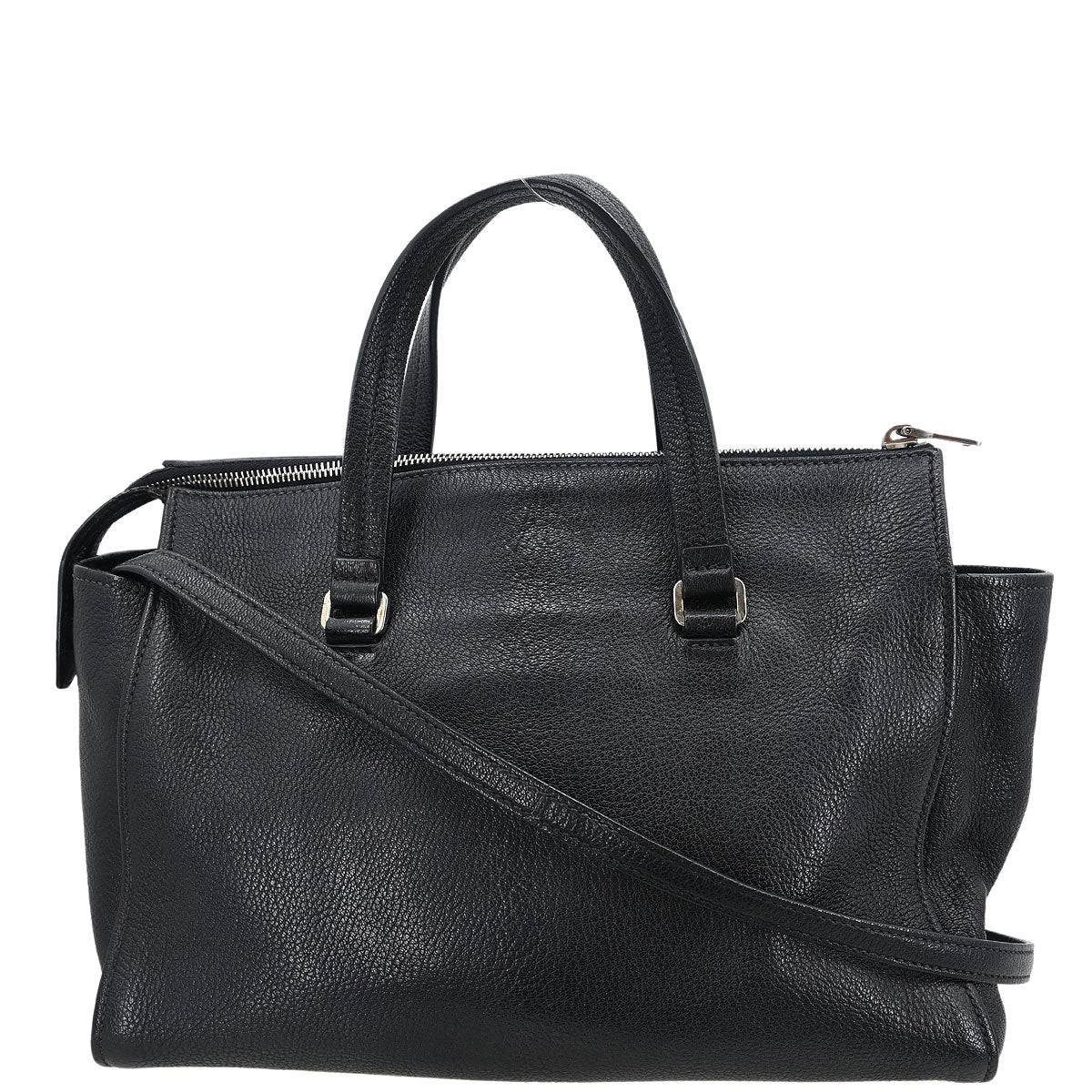 Miu Miu Black Leather Tote 2way Shoulder Handbag