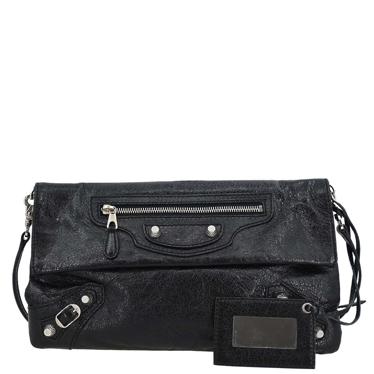 Balenciaga Black Leather Envelope Shoulder Bag