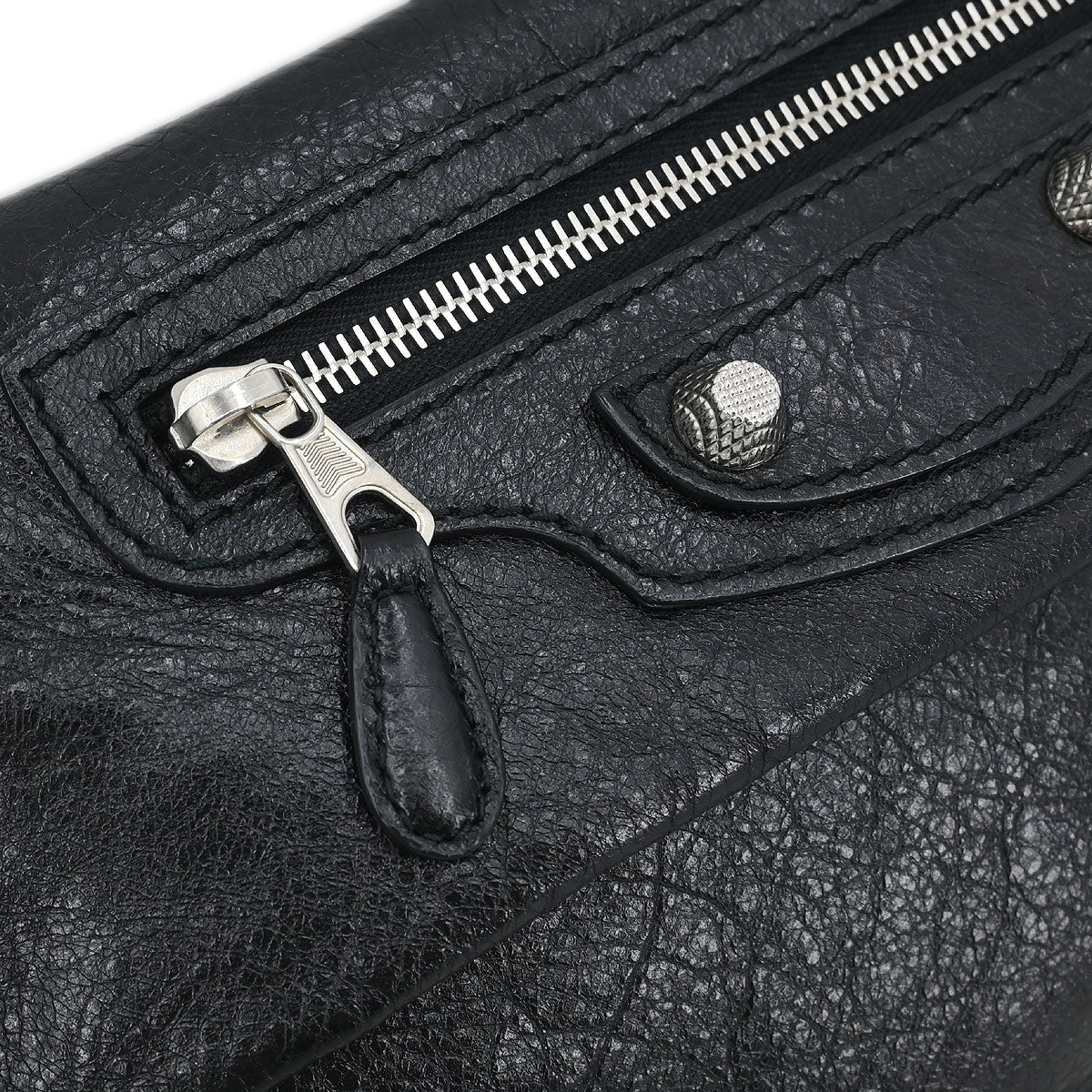 Balenciaga Black Leather Envelope Shoulder Bag