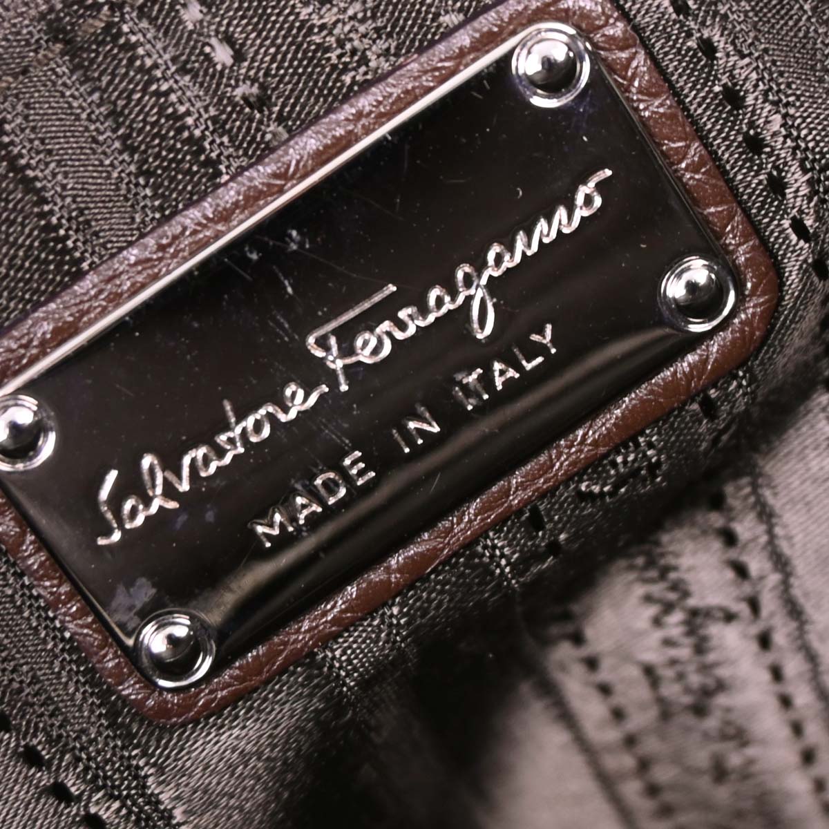 Salvatore Ferragamo Brown Gancini 2way Shoulder Handbag