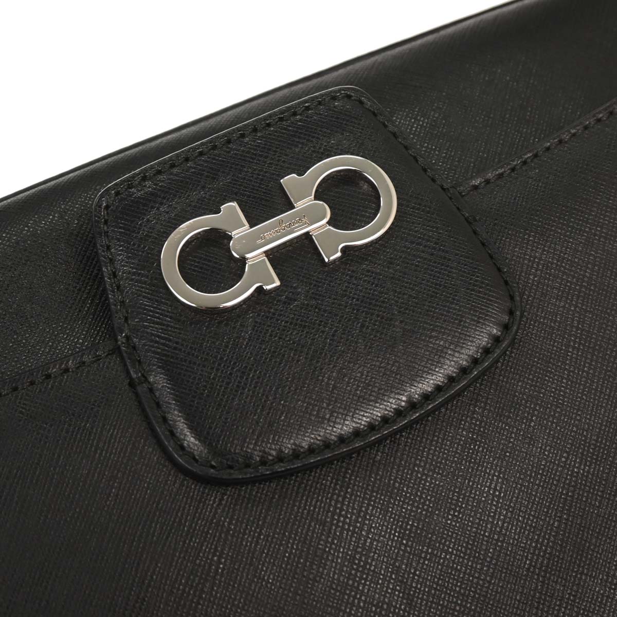 Salvatore Ferragamo Black Gancini Shoulder Bag