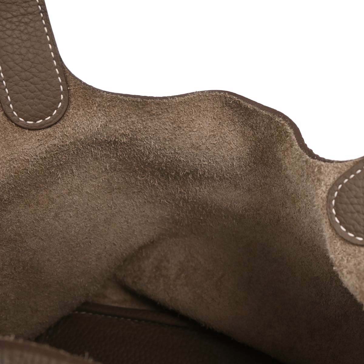 Hermes Etoupe Taurillon Clemence Picotin Lock 18 PM Handbag