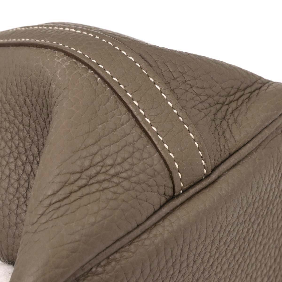 Hermes Etoupe Taurillon Clemence Picotin Lock 18 PM Handbag