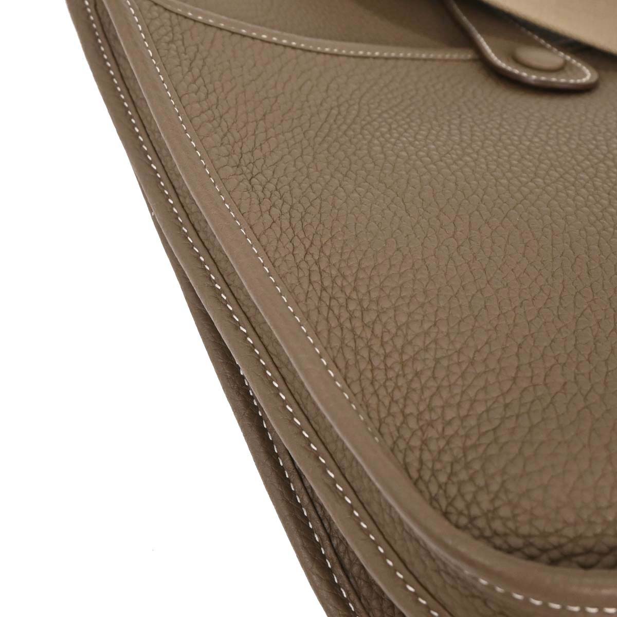 Hermes Etoupe Taurillon Clemence Evelyne 3 29 PM Shoulder Bag