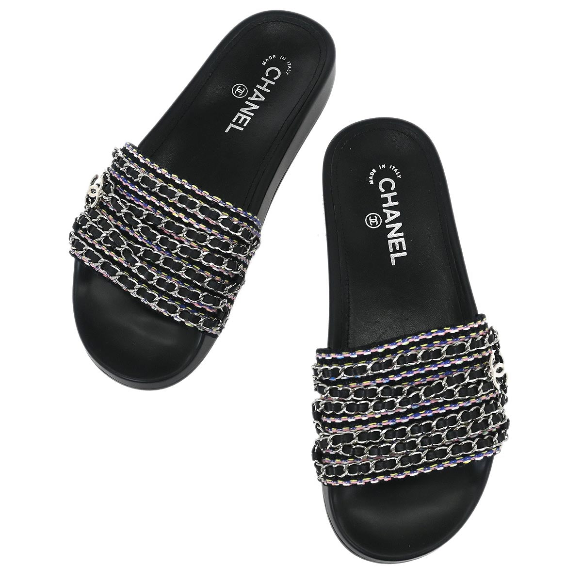 Chanel * Black Shoes Sandals #39