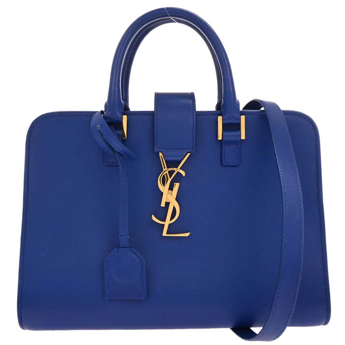 Saint Laurent Blue Leather Baby Cabas 2way Shoulder Handbag