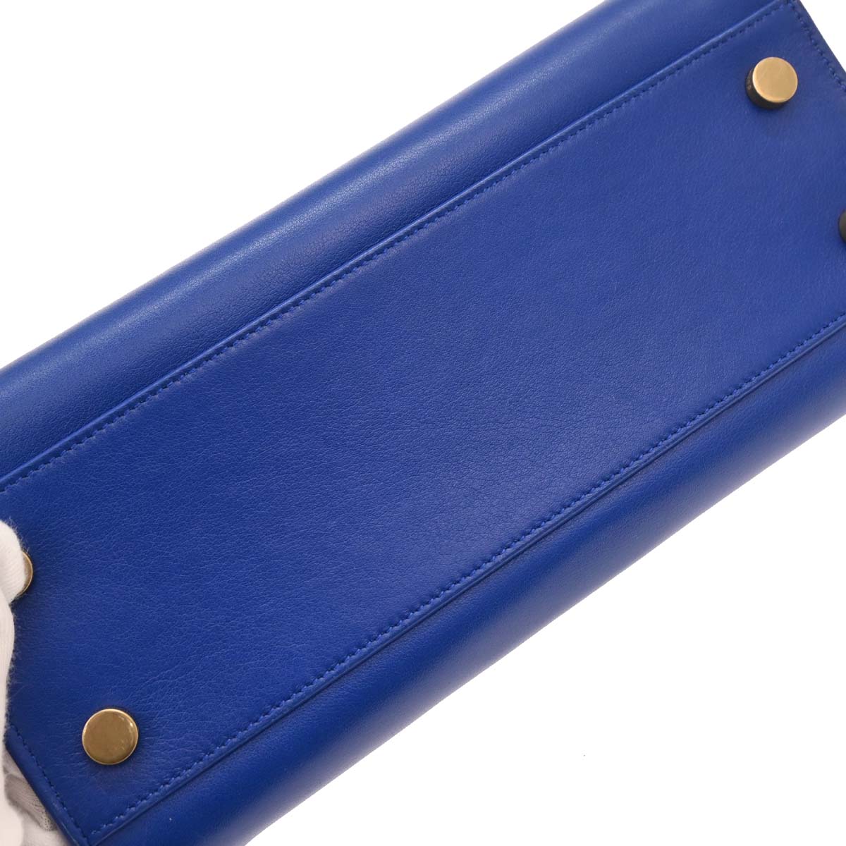 Saint Laurent Blue Leather Baby Cabas 2way Shoulder Handbag