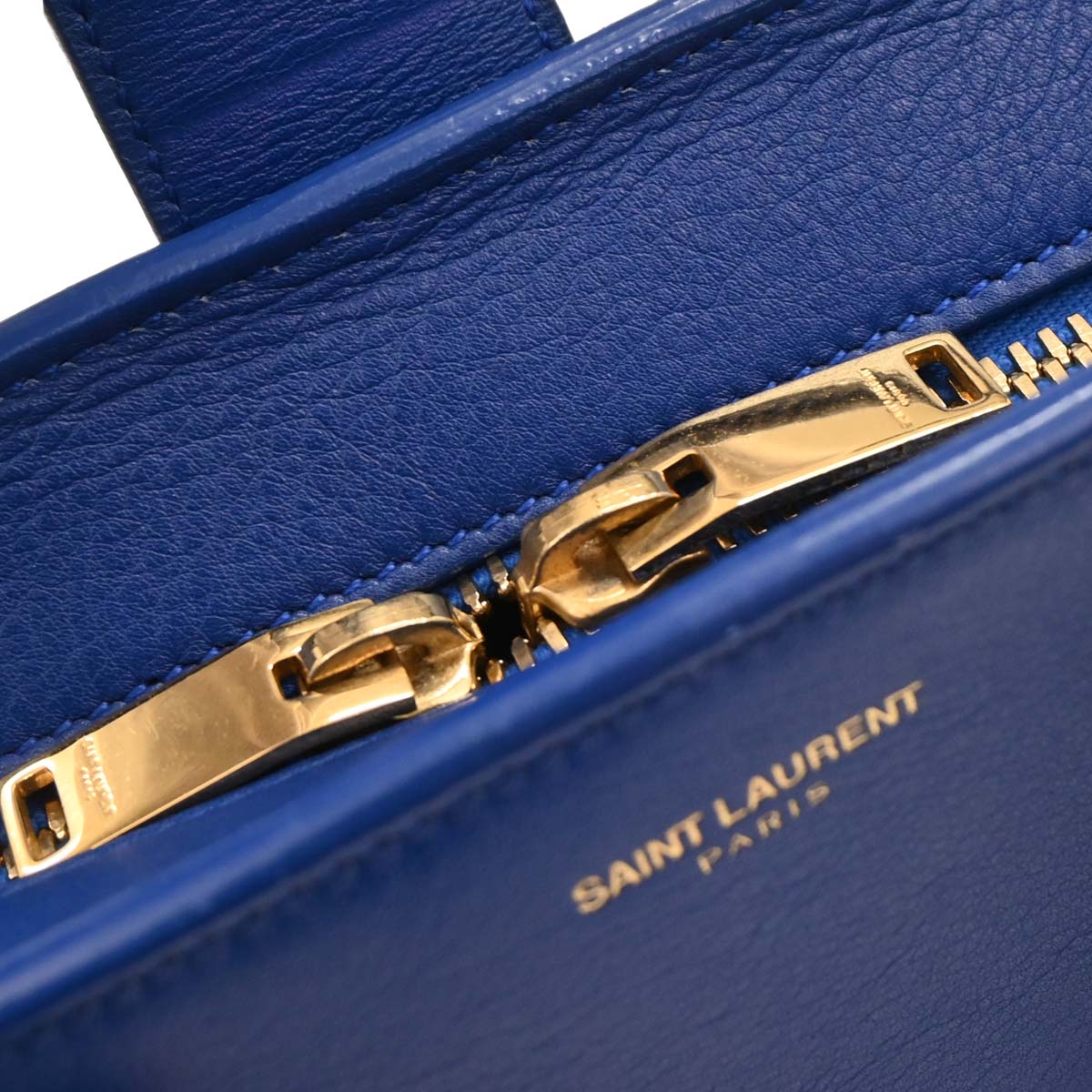 Saint Laurent Blue Leather Baby Cabas 2way Shoulder Handbag