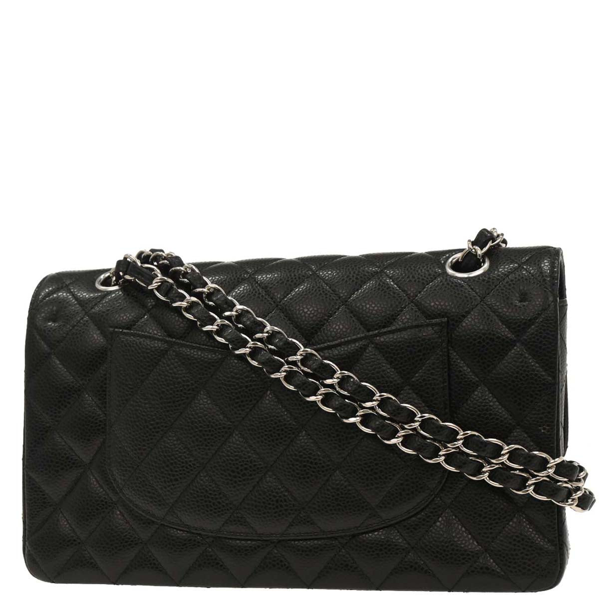 Chanel 2019 Black Caviar Medium Classic Double Flap Shoulder Bag