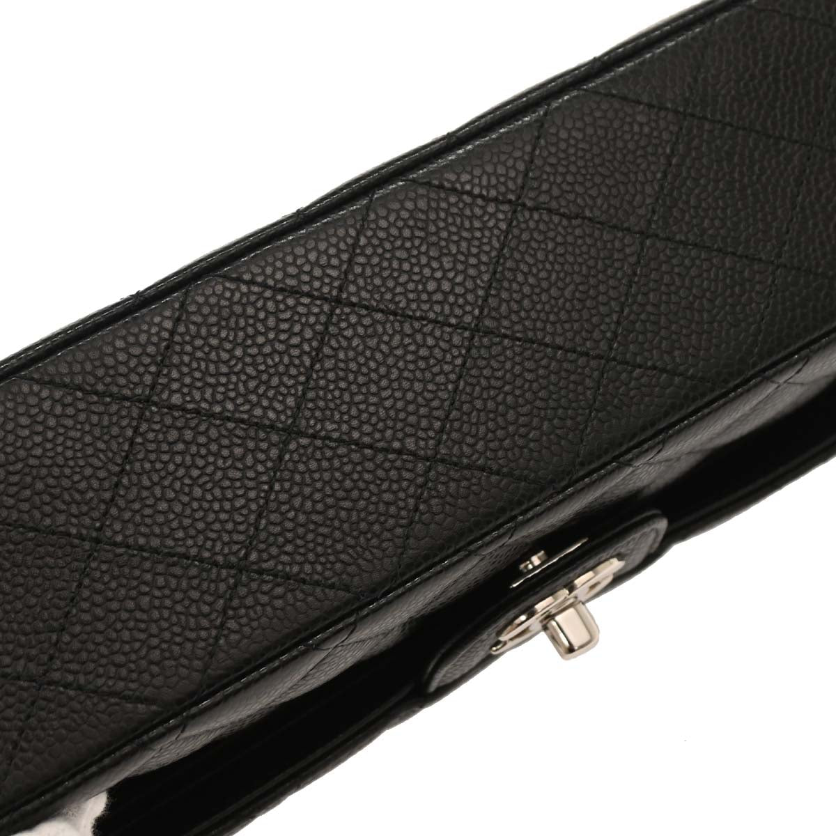 Chanel 2019 Black Caviar Medium Classic Double Flap Shoulder Bag