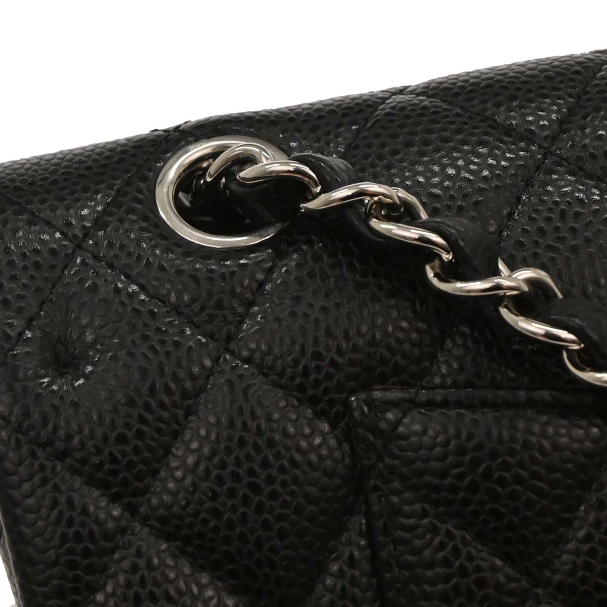 Chanel 2018 Black Caviar Medium Classic Double Flap Shoulder Bag