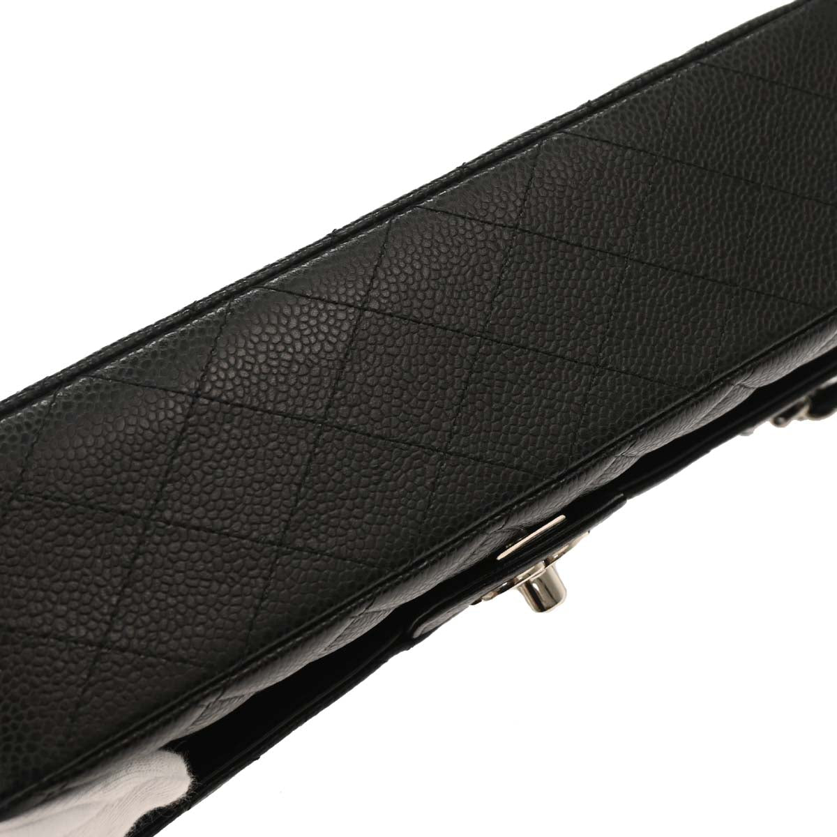 Chanel 2018 Black Caviar Medium Classic Double Flap Shoulder Bag