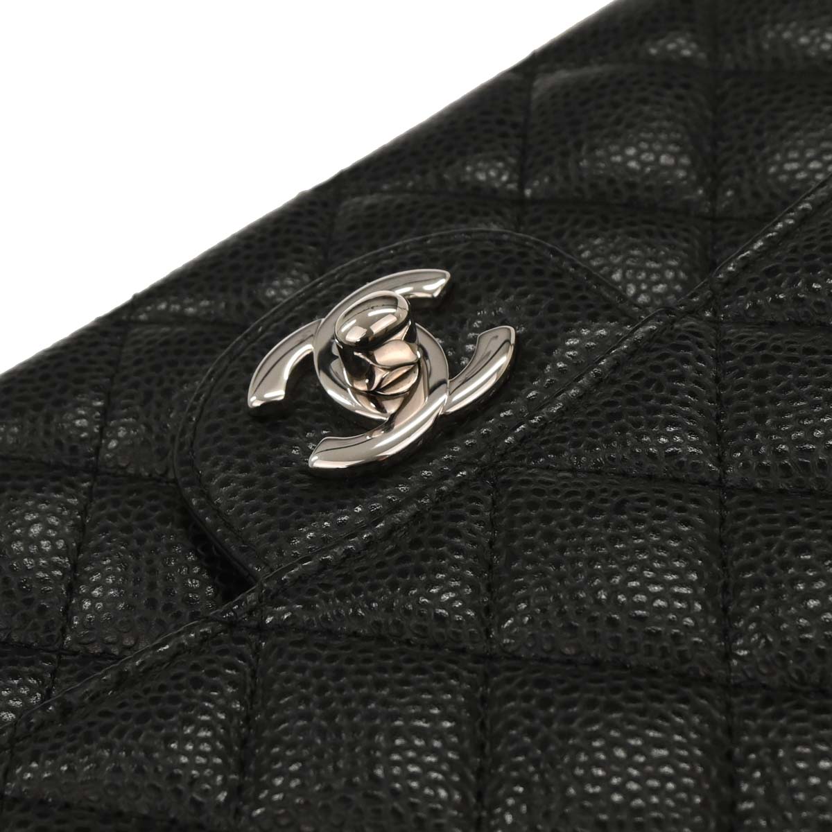 Chanel 2018 Black Caviar Medium Classic Double Flap Shoulder Bag