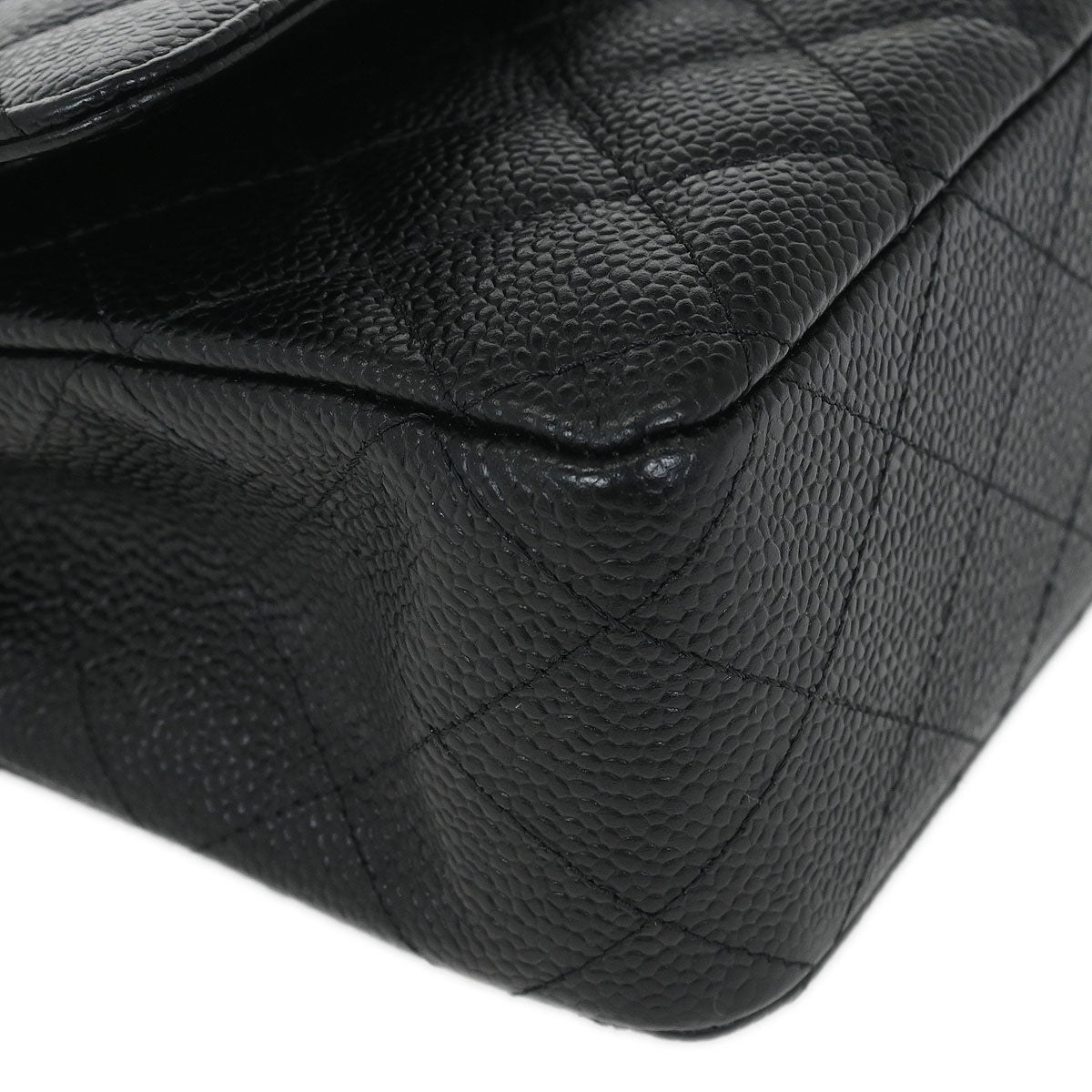 Chanel 2013-2014 Black Caviar Medium Classic Double Flap Shoulder Bag