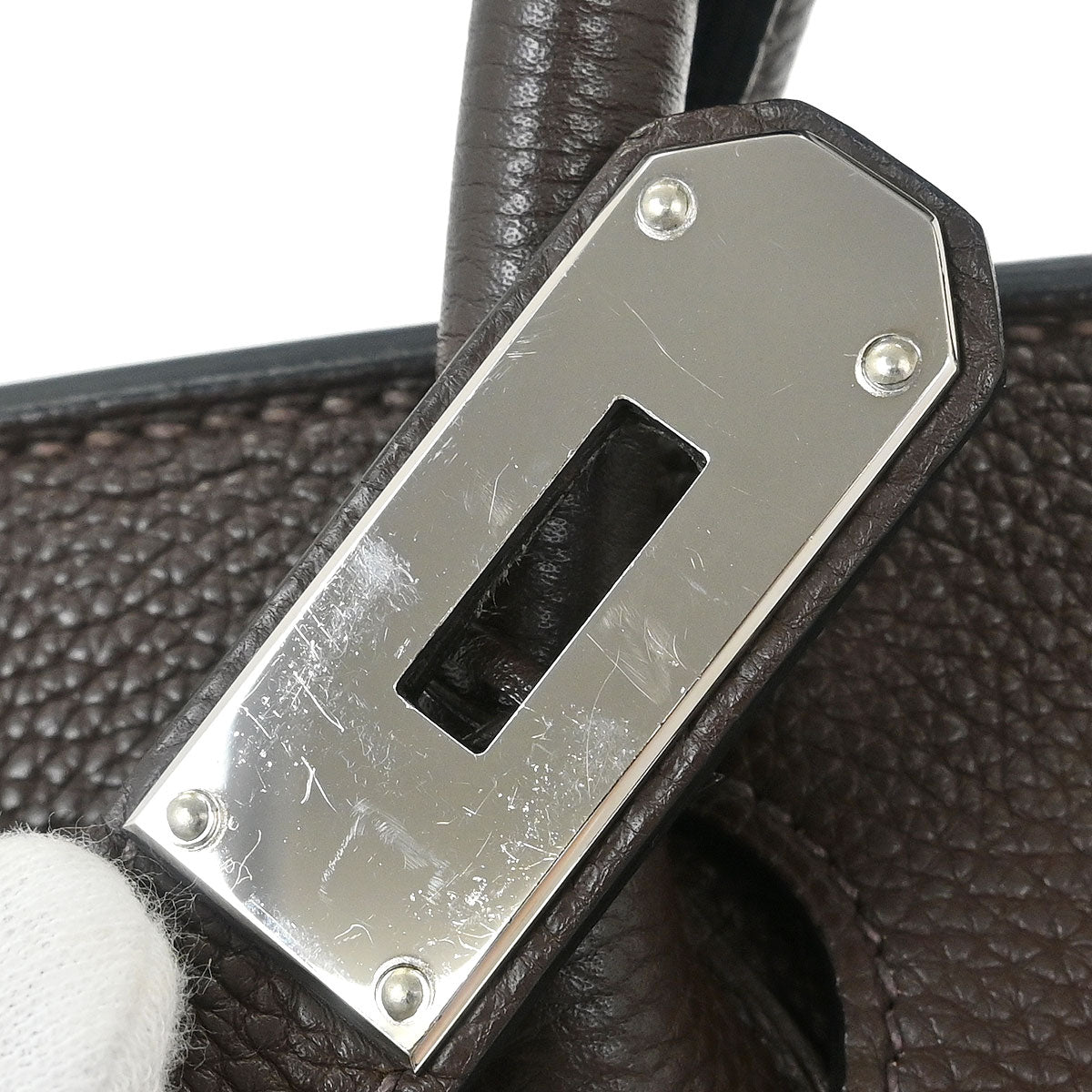 Hermes Chocolat Togo JPG Shoulder Birkin Handbag